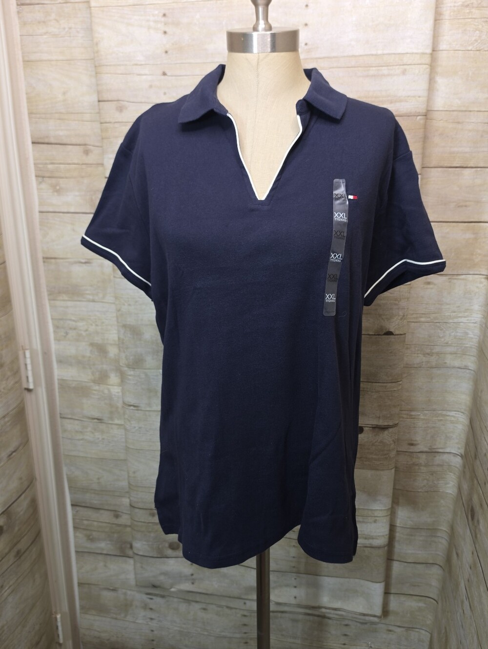Tommy Hilfiger Navy Polo with White Trim